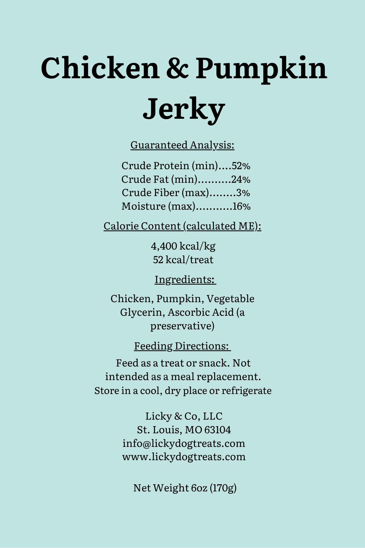 Chicken & Pumpkin Jerky